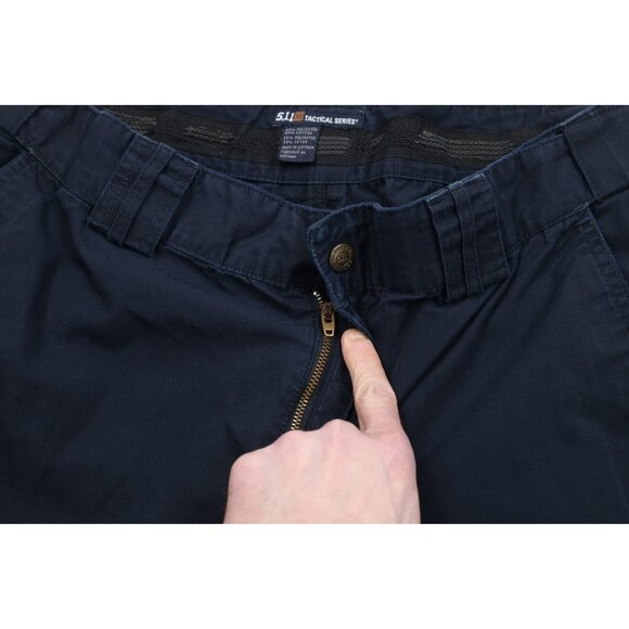 5.11 Tactical Series Mens 38x31 Distressed Ripstop Double Knee Cargo Pants Blue - Picture 12 of 16